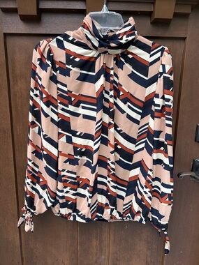 💣 VERONICA M BUNDLE 💣 — 5 for $10 |  Stripe Blouse with tie sleeves in Size L